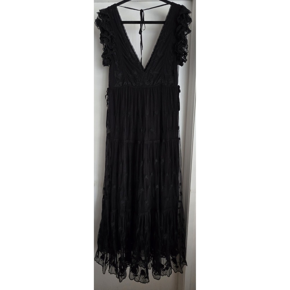 Ulla Johnson Fifi Floral Embroidered Tulle Maxi Dress Size 10 Boho Feminine - Picture 2 of 11